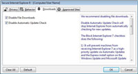 Internet Explorer Downloads Tab