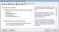 Internet Explorer Approved Sites Tab