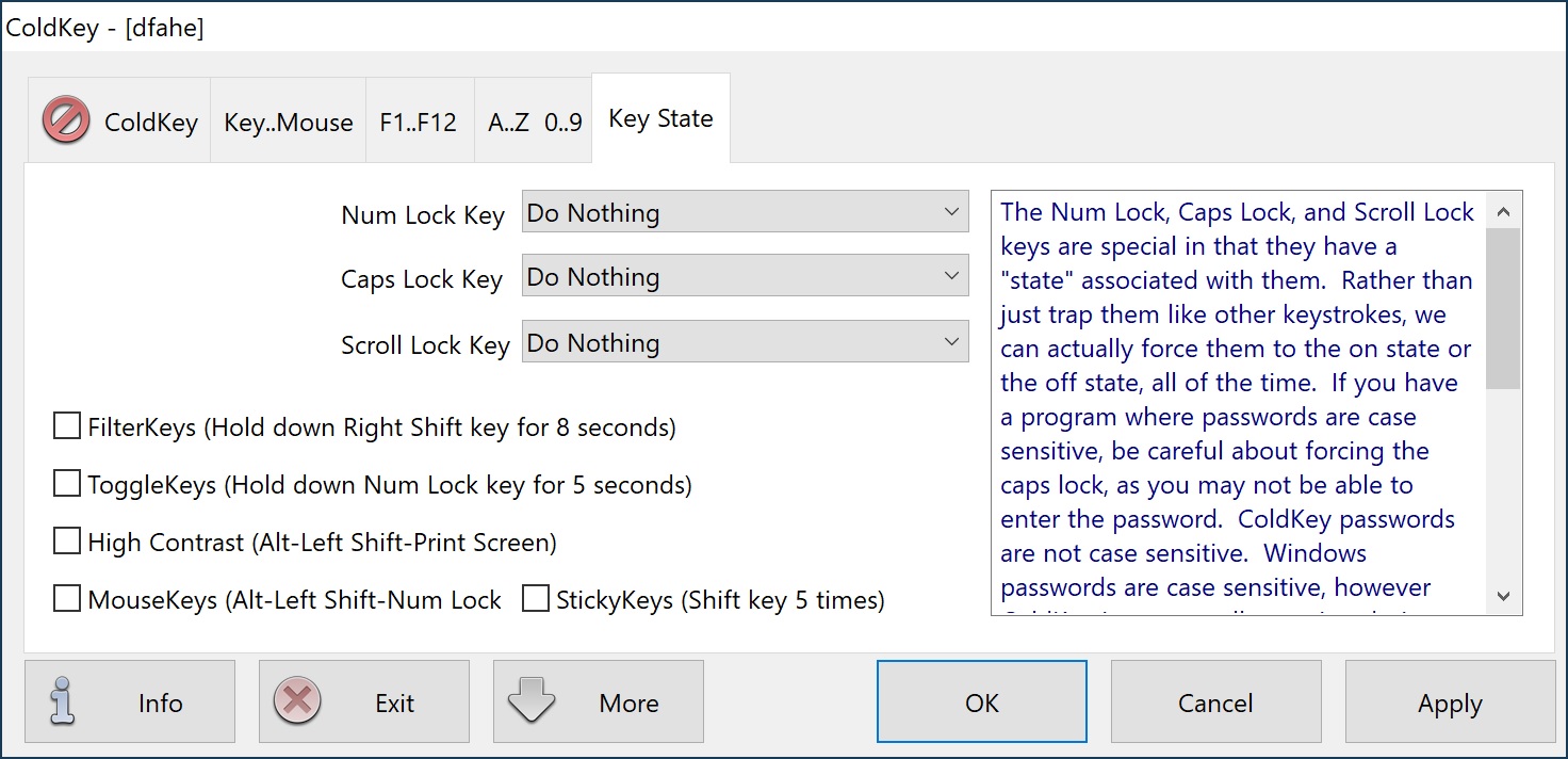 ColdKey Key State Tab