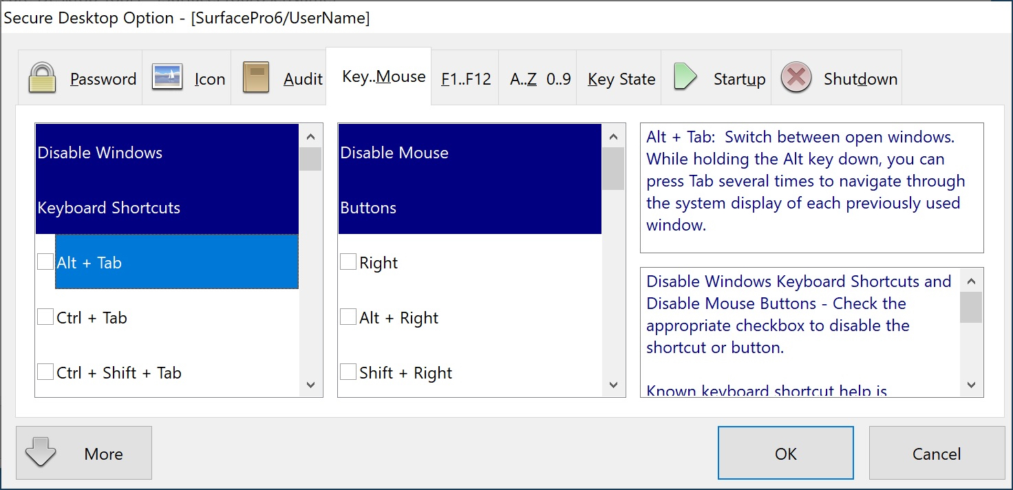 Secure Desktop Windows Keys and Mouse Buttons