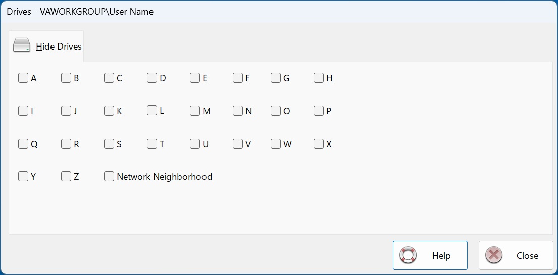 Secure Utilities Hide Drives